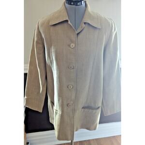 Giesswein Austria Linen Jacket Sz 40 USA‎ 10 Tan Blazer Office Summer Luxury